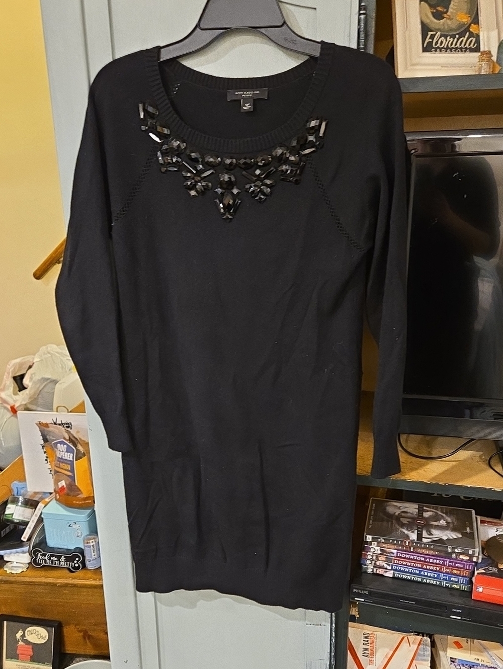 Black Embellished Knit Dress - Brand Unknown